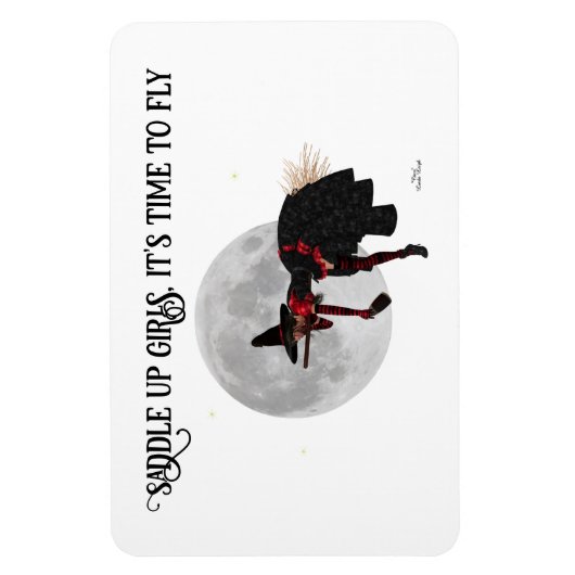 Tipsy heks op vliegende ruimte Flexibel magneet (Verticaal)