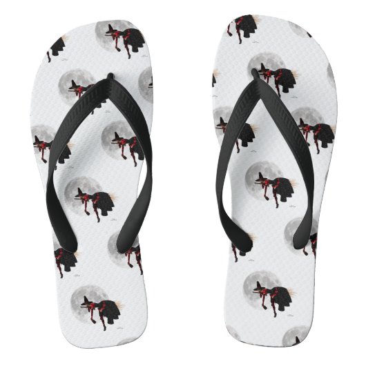Tipsy heks op vliegende Teenslippers (Voetbed)