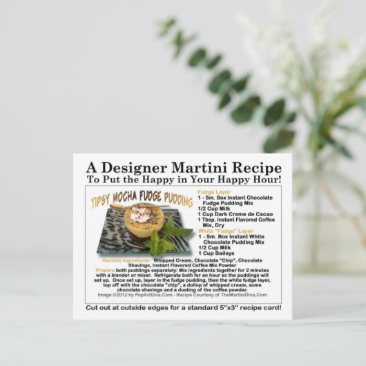 Tipsy Mocha Fudge Pudding Recept Briefkaart (Staand voorkant)