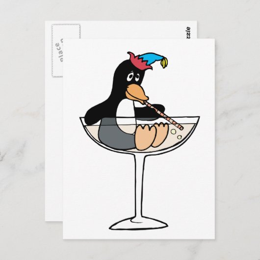Tipsy Penguin Briefkaart (Voorkant / Achterkant)