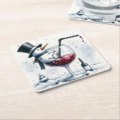 Tipsy Snowman Christmas Onderzetter (Schuin)