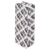 Tipsy Snowman Drink wijn Cadeautas (Voorkant Gekanteld)
