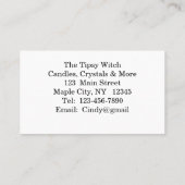 Tipsy sorcière sur le vol Cartes de visite de cham (Dos)