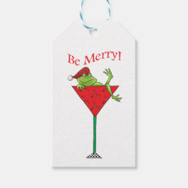 Tipsy-tini kikker cadeaulabel