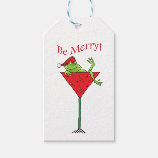 Tipsy-tini kikker cadeaulabel (Voorkant)