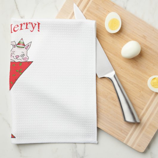 Tipsy-tini's konijn theedoek (Quarter Fold)