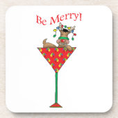 Tipsy-tini's rendiertje bier onderzetter (Voorkant)