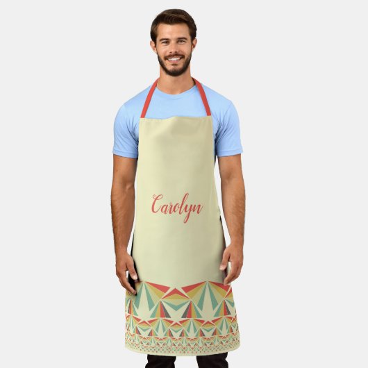 Tipsy Triangles  Kleuren - gepersonaliseerd Schort (Gedragen)