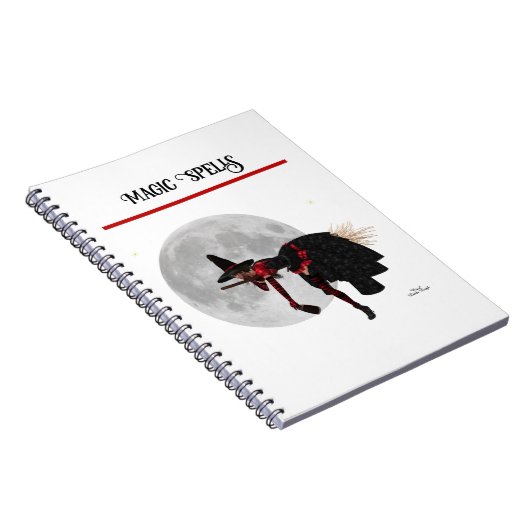 Tipsy Witch op vliegend Notitieboek voor spiraal (Rechterzijde)