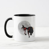 Tipsy Witch op vliegende koffiekoffie Mok (Links)
