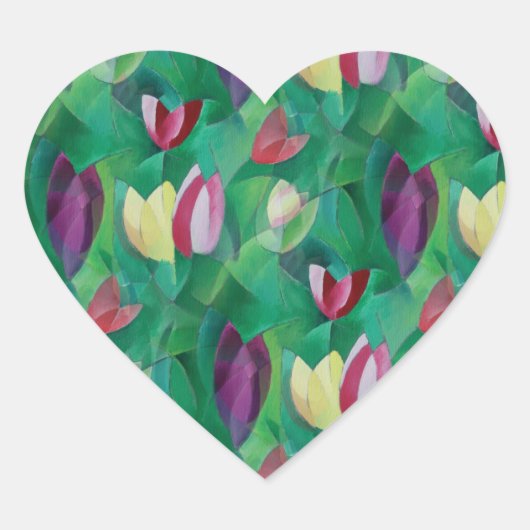 Tipteen door de tulpen hart sticker (Voorkant)