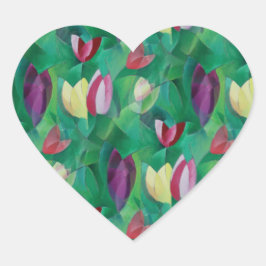 Tipteen door de tulpen hart sticker