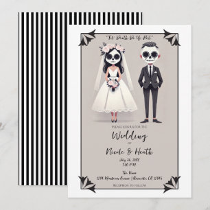 Tiptoe Suiker Skull Bruid & Bruidegom Trouwen Kaart