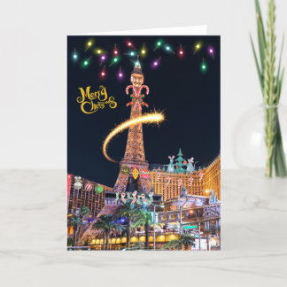Tir Star autour de la carte de Noël Tour Eiffel
