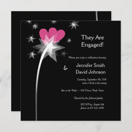 Tir sur le Faire-part Fiançailles Star (Devant / Derrière)