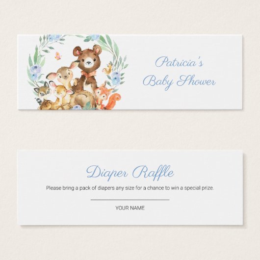 Tirage de couche bébé shower mignon verdure forest (Devant & derrière)