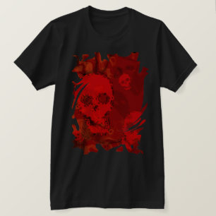 Tirage de crâne T-shirt rouge tourbillon