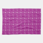 Tirage de ligne moderne Chien rose blanc serviette (Horizontal)