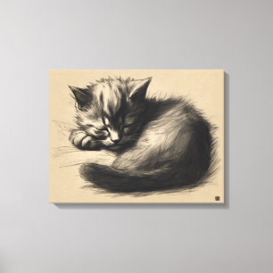 Tirage Kitten Dessin Toile Emballée Impression