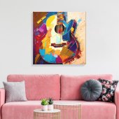 Tirages en toile couleur, Peinture de guitare élec (Insitu(Salon))