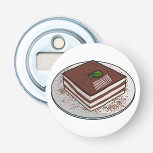 Tiramisu cake cartoon afbeelding button flesopener