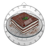 Tiramisu cake cartoon afbeelding dartbord (Voorkant)