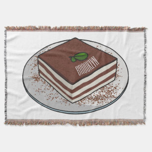 Tiramisu cake cartoon afbeelding deken