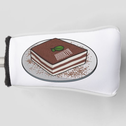 Tiramisu cake cartoon afbeelding golfheadcover (Voorkant)