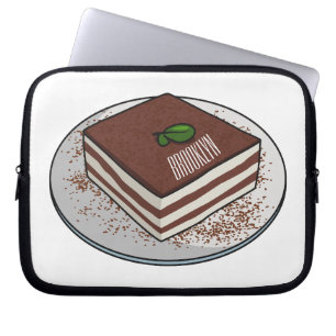 Tiramisu cake cartoon afbeelding laptop sleeve