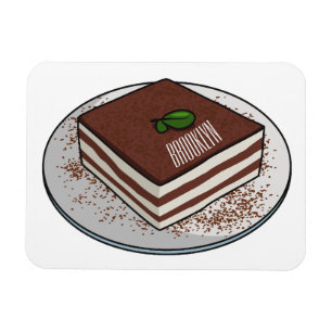 Tiramisu cake cartoon afbeelding magneet