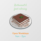 Tiramisu cake cartoon afbeelding raamsticker (Vel)