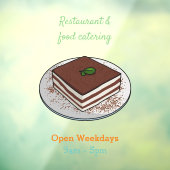 Tiramisu cake cartoon afbeelding raamsticker (Vel 3)