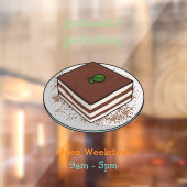 Tiramisu cake cartoon afbeelding raamsticker (Vel 2)