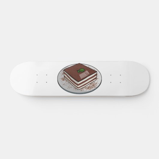 Tiramisu cake cartoon afbeelding skateboard (Horizontaal)