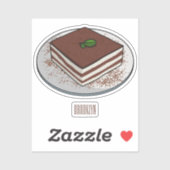 Tiramisu cake cartoon afbeelding sticker (Vel)