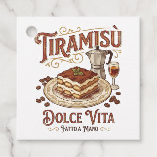 Tiramisu Dolce Vita Italiaal Dessert Bedankjes Labels