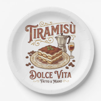 Tiramisu Dolce Vita Italiaal Dessert Papieren Bordje