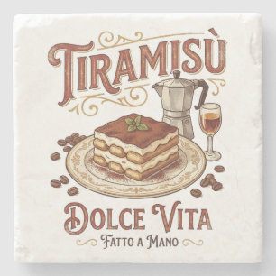 Tiramisu Dolce Vita Italiaal Dessert Stenen Onderzetter