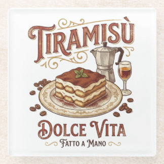 Tiramisu Dolce Vita Italiaans Dessert Glazen Onderzetter