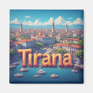Tirana Albanië Stad Reis Cadeau Herinnering 🗺️ Magneet