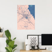 Tirana - Albanië - Stedenkaart Breezy Poster (Thuiskantoor)