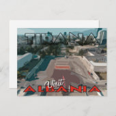 Tirana, Carte postale Visite Albanie (Devant / Derrière)