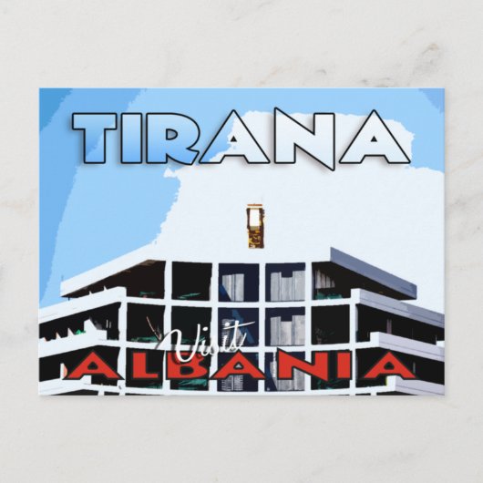 Tirana, Carte postale Visite Albanie (Devant)