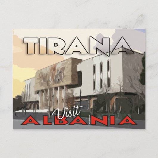 Tirana, Carte postale Visite Albanie (Devant)