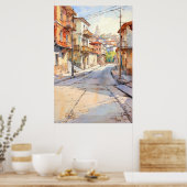 Tirana Street Bohemian Art Poster (Cuisine)
