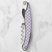 Tire-bouchon à damiers Lavande et blanc (Devant)