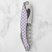 Tire-bouchon à damiers Lavande et blanc (Dos)