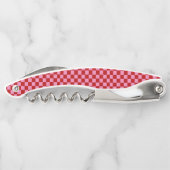 Tire-bouchon à damiers rouge et rose chaud (Dos)