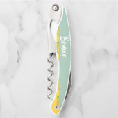 Tire-bouchon Abus de noms personnalisés en jaune (Devant)