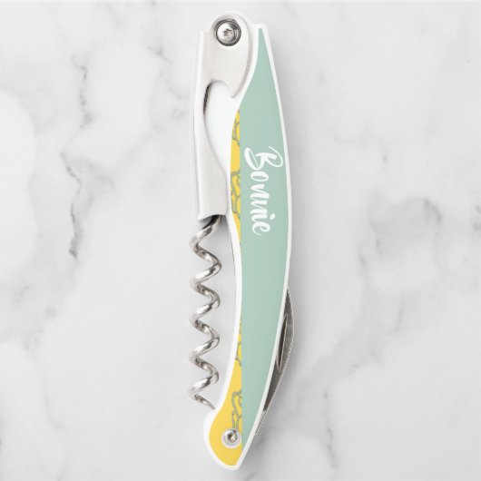 Tire-bouchon Abus de noms personnalisés en jaune (Devant)